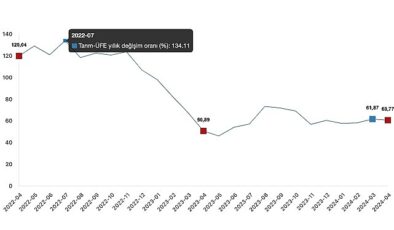 Tüik: Tarım ürünleri üretici fiyat endeksi (Tarım-ÜFE) yıllık %60,77 arttı, aylık %2,71 arttı